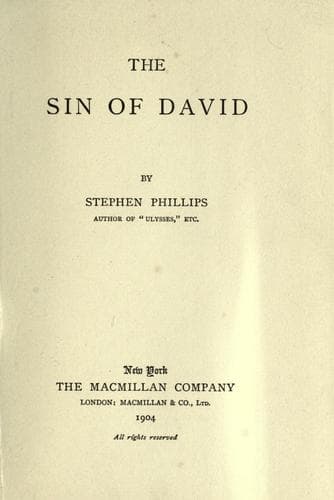 Tapa de The sin of David