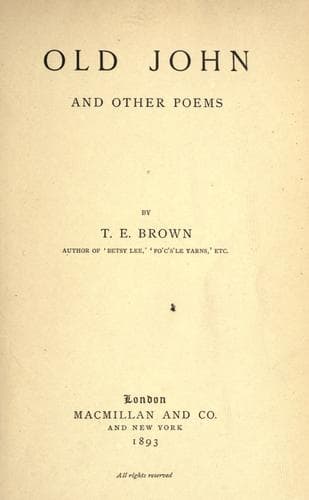 Tapa de Old John, and other poems.