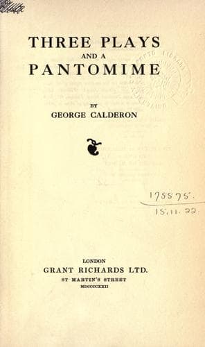 Tapa de Three plays and a pantomime