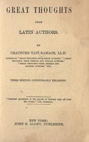 Tapa de Great thoughts from Latin authors