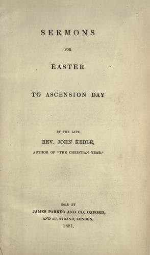 Tapa de Sermons for Easter to Ascension Day