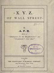 Tapa de X.Y.Z. of Wall street