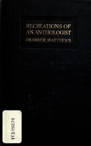 Tapa de Recreations of an anthologist