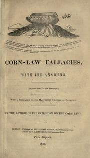 Tapa de Corn-law fallacies, with the answers, with a dedication to the Manchester Chamber of Commerce