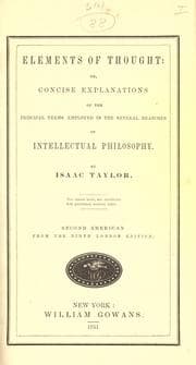 Tapa de Elements of thought
