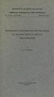 Tapa de Bandelier's contribution to the study of ancient Mexican social organization