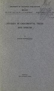 Tapa de Studies in ornamental trees and shrubs