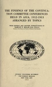 Tapa de The findings of the continuation committee conferences held in Asia, 1912-1913