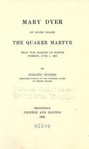 Tapa de Mary Dyer of Rhode Island