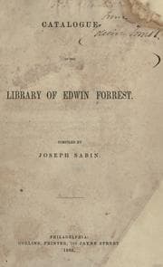 Tapa de Catalogue of the library of Edwin Forrest