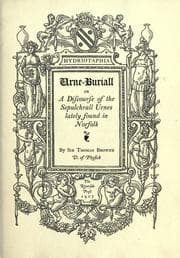 Tapa de Hydriotaphia, urne-buriall