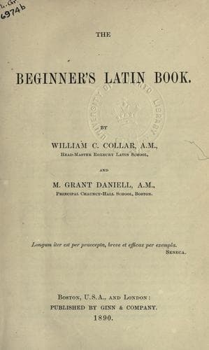 Tapa de The beginner's Latin book.