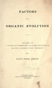 Tapa de The factors in organic evolution