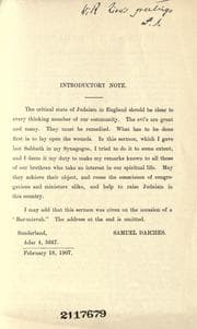 Tapa de Judaism in England, congregation and minister
