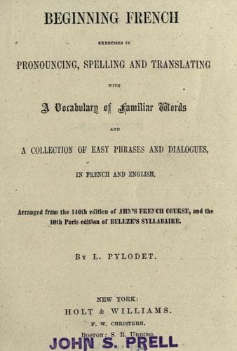 Tapa de Beginning French