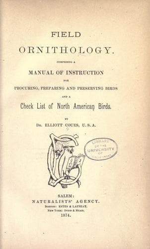 Tapa de Field ornithology.