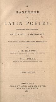 Tapa de A handbook of Latin poetry