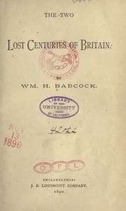 Tapa de The two lost centuries of Britain