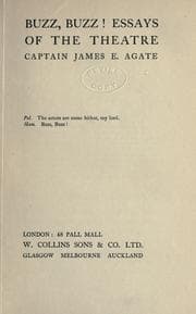 Tapa de Buzz, buzz! essays of the theatre