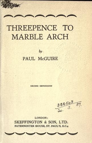 Tapa de Threepence to Marble Arch.