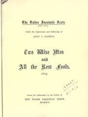 Tapa de Two wise men and all the rest fools.  1619