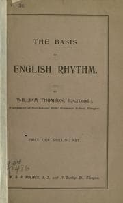 Tapa de The basis of English rhythm