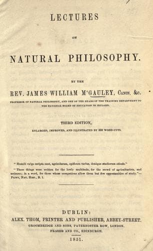 Tapa de Lectures on natural philosophy
