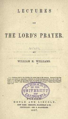 Tapa de Lectures on the Lord's prayer