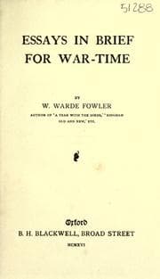 Tapa de Essays in brief for war-time