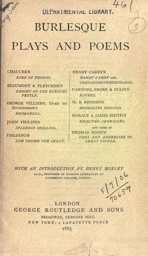 Tapa de Burlesque plays and poems