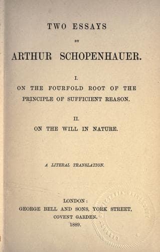 Tapa de Two essays by Arthur Schopenhauer