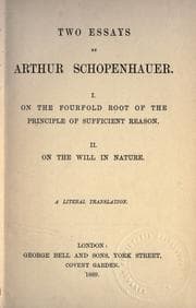 Tapa de Two essays by Arthur Schopenhauer