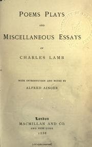 Tapa de Poems, plays and miscellaneous essays, with introd. and notes by Alfred Ainger