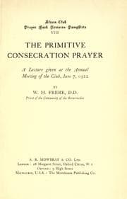 Tapa de The primitive consecration prayer