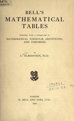 Tapa de Bell's mathematical tables