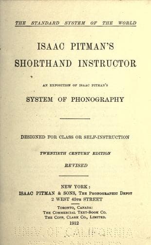Tapa de Isaac Pitman's shorthand instructor