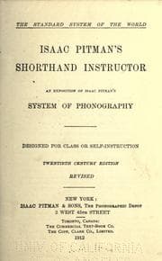 Tapa de Isaac Pitman's shorthand instructor