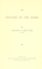 Tapa de The ministry of the Word