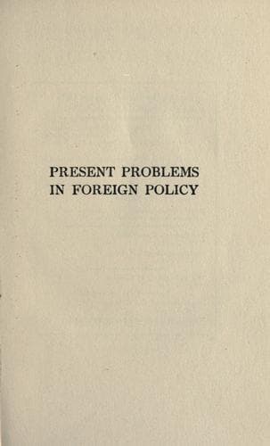 Tapa de Present problems in foreign policy