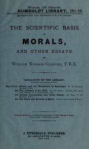 Tapa de The scientific basis of morals