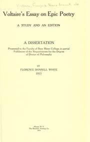 Tapa de Voltaire's Essay on epic poetry