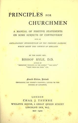 Tapa de Principles for churchmen