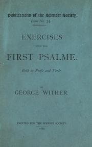 Tapa de Exercises vpon the first Psalme