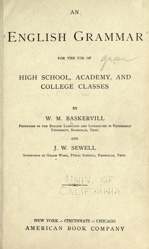 Tapa de An English grammar
