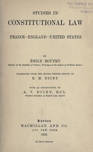 Tapa de Etudes de droit constitutionnel