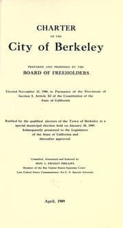 Tapa de Charter of the city of Berkeley
