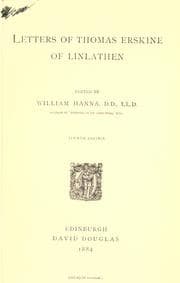 Tapa de Letters of Thomas Erskine of Linlathen