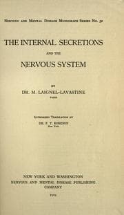 Tapa de The internal secretions and the nervous system
