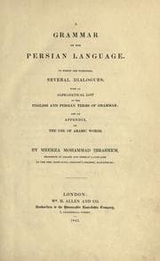 Tapa de A grammar of the Persian language