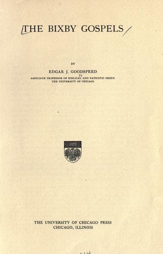 Tapa de The Bixby Gospels